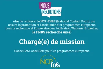 Le F.R.S.-FNRS engage un(e) Chargé(e) de mission
