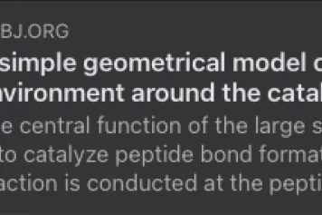 Un modèle géométrique simple de l'environnement électrostatique autour du centre catalytique du ribosome et de sa signification pour la cinétique du cycle d'allongement 