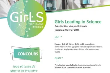 Le concours par équipe "Girls Leading in Science – GirLS" est ouvert