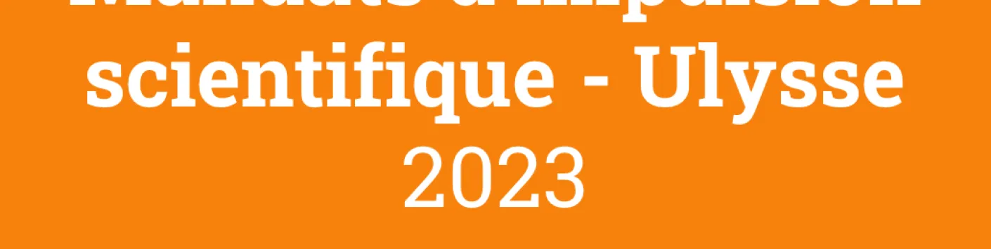 Résultats de l’appel Bourses et mandats 2023 – Mandats d’impulsion scientifique - Ulysse