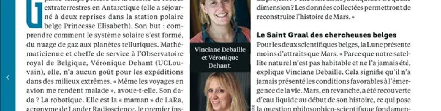 Une géologue et une mathématicienne s'intéressent de très près aux derniers secrets de la Lune et aux nouveaux défis scientifiques de la Planète rouge !